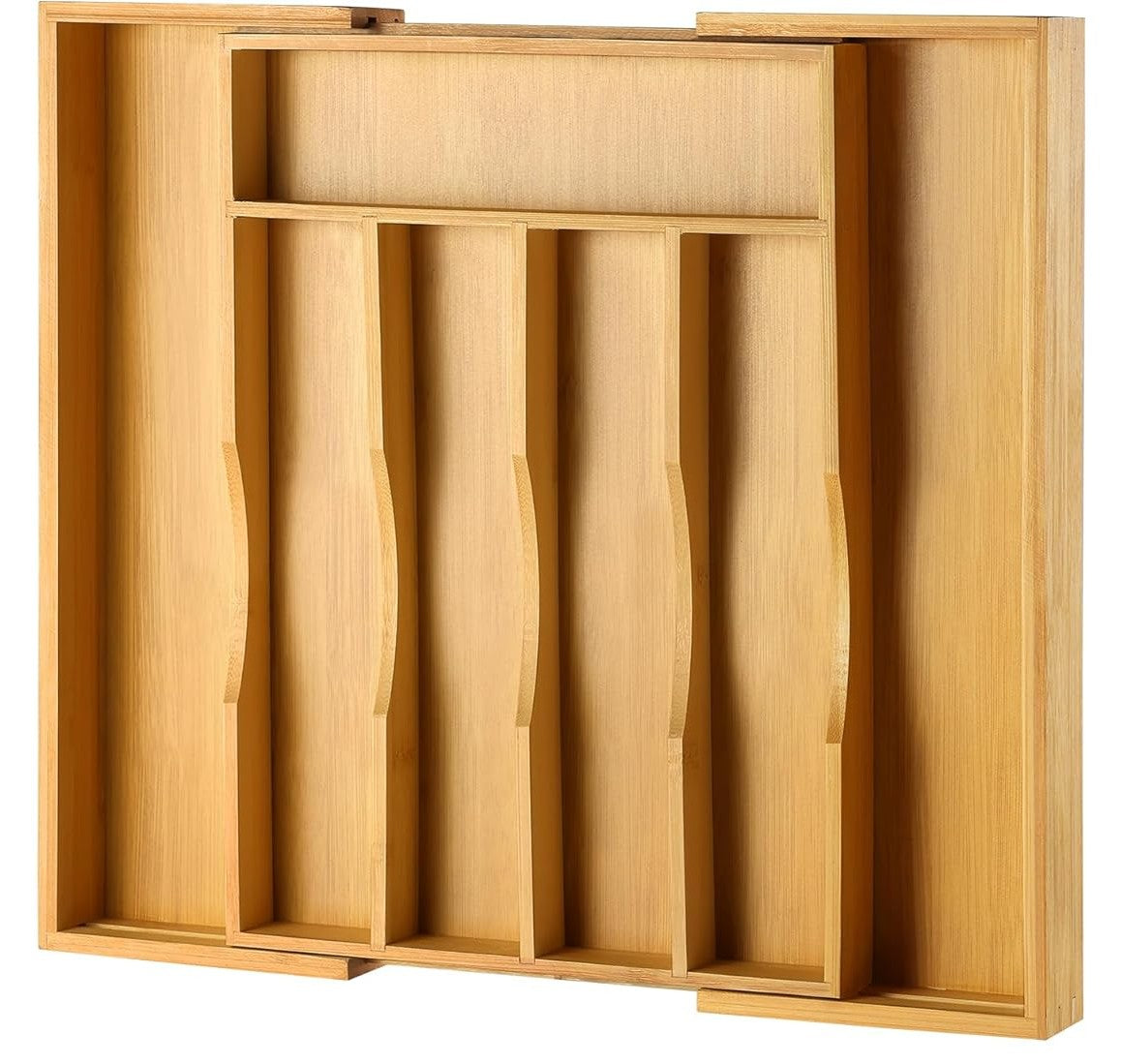 Bamboo Kitchen Drawer Organizer – Expandable Cutlery and Utensil Tray
