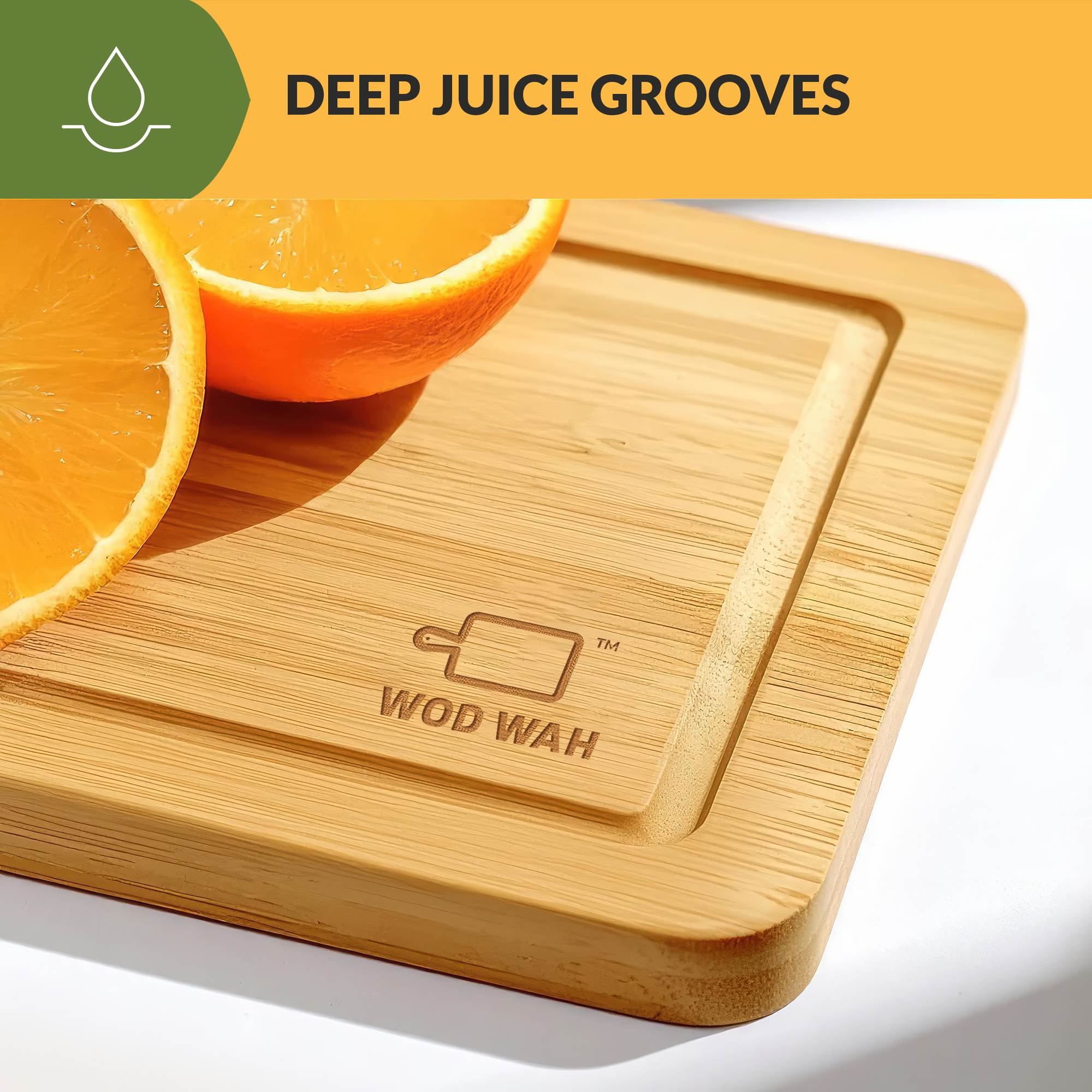 3-Piece Premium Bamboo Cutting Boards for Meat, Vegetables and Cheese