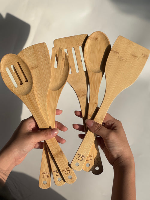 WODWAH Bamboo Utensils 6-Piece Set