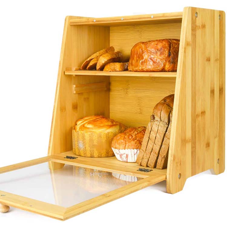 Bamboo Bread Box for Kitchen Countertop,