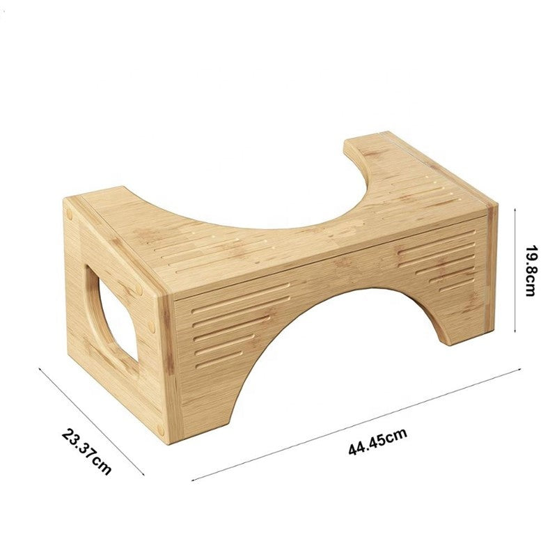 Bamboo Toilet Stool 7-Inch Bathroom Stool for Adults and Kids