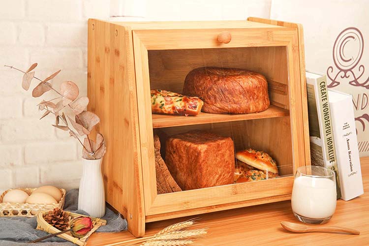 Bamboo Bread Box for Kitchen Countertop,