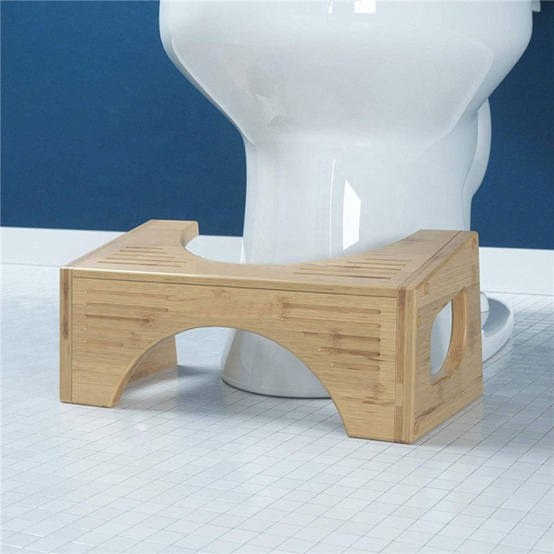 Bamboo Toilet Stool 7-Inch Bathroom Stool for Adults and Kids