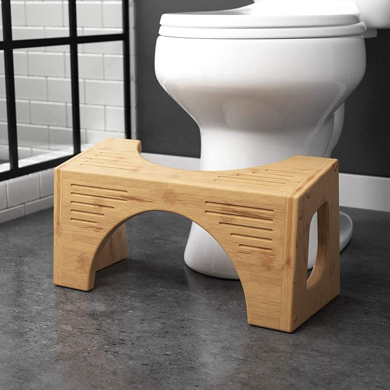 Bamboo Toilet Stool 7-Inch Bathroom Stool for Adults and Kids