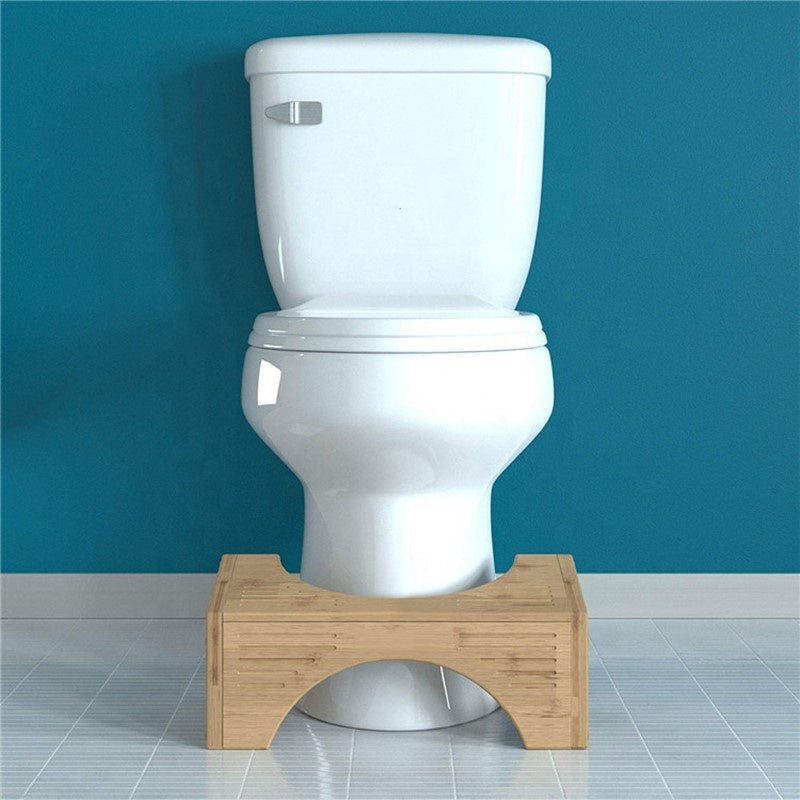 Bamboo Toilet Stool 7-Inch Bathroom Stool for Adults and Kids